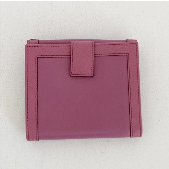 SALVATORE FERRAGAMO Vintage Gancini Compact Wallet Mauve with Chain - Picture 3 of 13